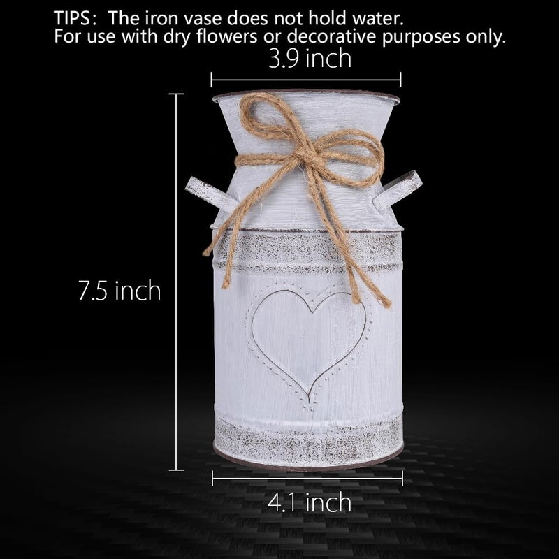 HIDERLYS 7.5" High Decorative Vase with Unique Heart-Shaped and Rope Design, Galvanized Finish- Rustic Decorated for Living Room, Bedroom, Kitchen (Grey) - Image 5